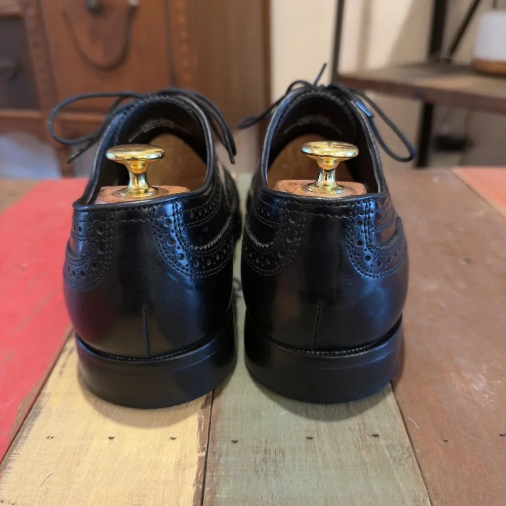 Florsheim Mens Lexington Wingtip Oxford 17066-01 Dress Shoes 9 EEE Black Leather